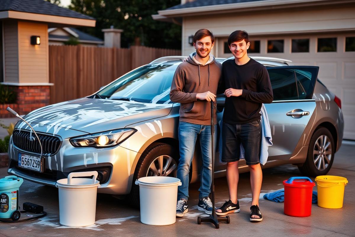 The JC Car Detailing team with their equipment